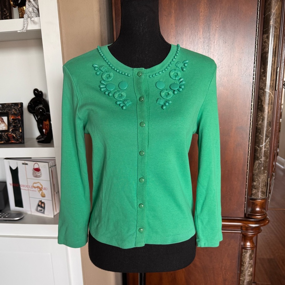 Rafaella Green‎ Embellished Cardigan